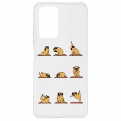 Чехол для Xiaomi Redmi Note 10 Pro Pug engaged in yoga - PrintSalon