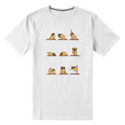Мужская футболка премиум Pug engaged in yoga - PrintSalon