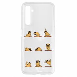 Чехол для Realme 6 Pug engaged in yoga - PrintSalon