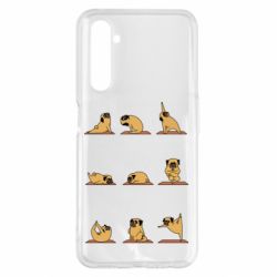 Чехол для Realme 6 Pro Pug engaged in yoga - PrintSalon
