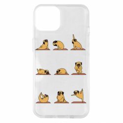 Чехол для iPhone 14 Pug engaged in yoga - PrintSalon