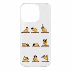 Чехол для iPhone 14 Pro Pug engaged in yoga-PrintSalon Чехол для iPhone 14 Pro Pug engaged in yoga