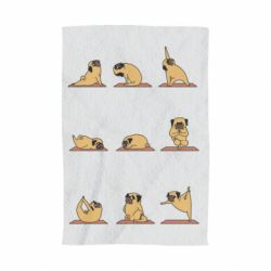 Полотенце с принтом Pug engaged in yoga - PrintSalon