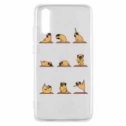 Чехол для Huawei P20 Pug engaged in yoga - PrintSalon