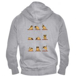 Мужское худи на молнии Pug engaged in yoga - PrintSalon