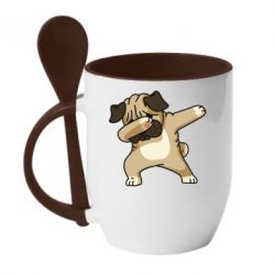Чашка с ложкой Pug Swag - PrintSalon