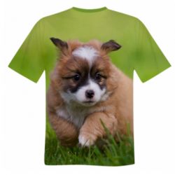 Мужская футболка 3D Puppy dog - PrintSalon