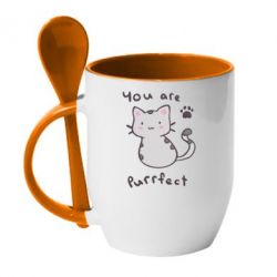 Чашка с ложкой Purrfect - PrintSalon
