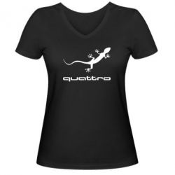 Женская футболка с V-образным вырезом Quattro - PrintSalon