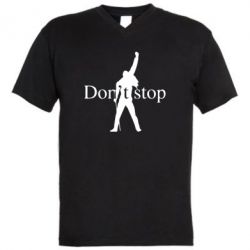 Мужская футболка  с V-образным вырезом Queen Don't stop - PrintSalon