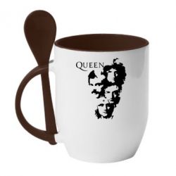 Чашка с ложкой Queen music-PrintSalon Чашка с ложкой Queen music