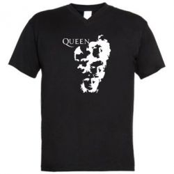 Мужская футболка  с V-образным вырезом Queen music - PrintSalon