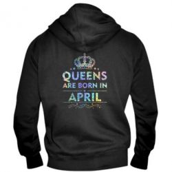 Чоловіче худі на блискавці Queens are born in April Голограмма - PrintSalon