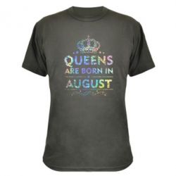 Камуфляжна футболка Queens are born in August Голограмма - PrintSalon