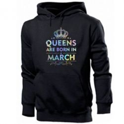 Мужское худи Queens are born in March Голограмма