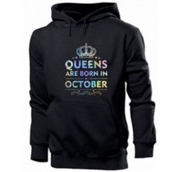 Чоловічі худі Queens are born in October Голограмма - PrintSalon