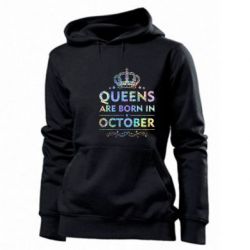 Худі жіноче Queens are born in October Голограмма - PrintSalon
