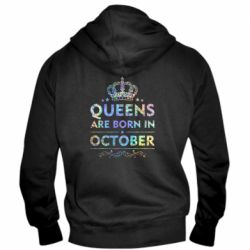 Чоловічі худі на блискавці Queens are born in October Голограмма - PrintSalon