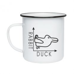 Кружка эмалированная Rabbit and duck - PrintSalon