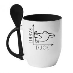 Чашка с ложкой Rabbit and duck - PrintSalon
