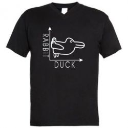 Мужская футболка  с V-образным вырезом Rabbit and duck - PrintSalon