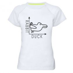 Женская футболка для спорта Rabbit and duck - PrintSalon