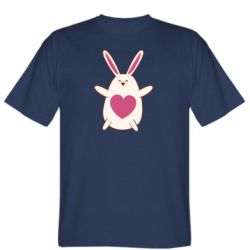 Мужская футболка Stedman Rabbit with a pink heart - PrintSalon