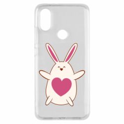 Чехол для Xiaomi Mi A2 Rabbit with a pink heart - PrintSalon
