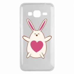 Чехол для Samsung J3 2016 Rabbit with a pink heart - PrintSalon