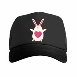 Кепка-тракер Rabbit with a pink heart - PrintSalon