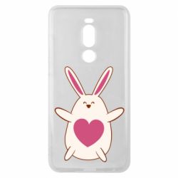Чехол для Meizu Note 8 Rabbit with a pink heart - PrintSalon