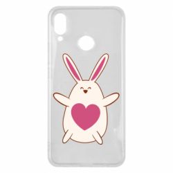 Чехол для Huawei P Smart Plus 2018 Rabbit with a pink heart - PrintSalon