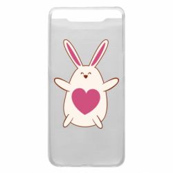 Чехол для Samsung A80 Rabbit with a pink heart - PrintSalon