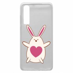 Чехол для Huawei P30 Rabbit with a pink heart - PrintSalon