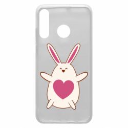 Чехол для Huawei P30 Lite Rabbit with a pink heart - PrintSalon