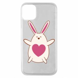 Чехол для iPhone 11 Pro Rabbit with a pink heart - PrintSalon