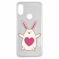 Чехол для Xiaomi Redmi Note 7 Rabbit with a pink heart - PrintSalon