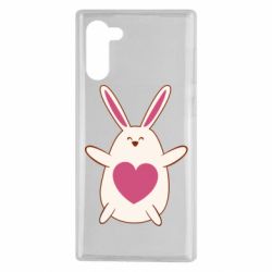Чехол для Samsung Note 10 Rabbit with a pink heart - PrintSalon