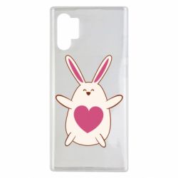 Чехол для Samsung Note 10 Plus Rabbit with a pink heart - PrintSalon