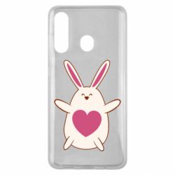 Чехол для Samsung M40 Rabbit with a pink heart - PrintSalon