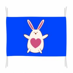 Флаг Rabbit with a pink heart - PrintSalon