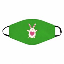 Маска многоразовая Rabbit with a pink heart - PrintSalon