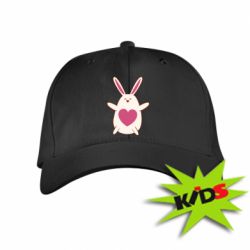 Детская кепка Rabbit with a pink heart - PrintSalon