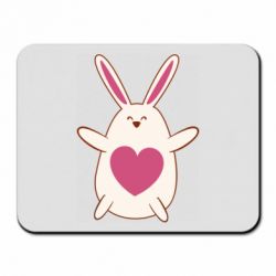 Коврик для мыши Rabbit with a pink heart - PrintSalon
