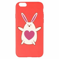Чехол для iPhone 6 Plus/6S Plus Rabbit with a pink heart - PrintSalon