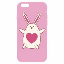 Чехол для iPhone 6/6S Rabbit with a pink heart - PrintSalon