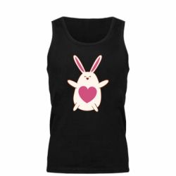Мужская майка Rabbit with a pink heart - PrintSalon
