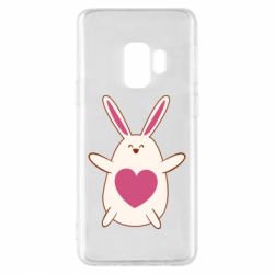 Чехол для Samsung S9 Rabbit with a pink heart - PrintSalon