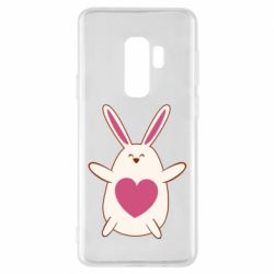 Чехол для Samsung S9+ Rabbit with a pink heart - PrintSalon