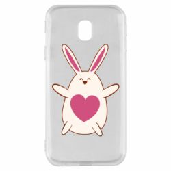 Чехол для Samsung J3 2017 Rabbit with a pink heart - PrintSalon